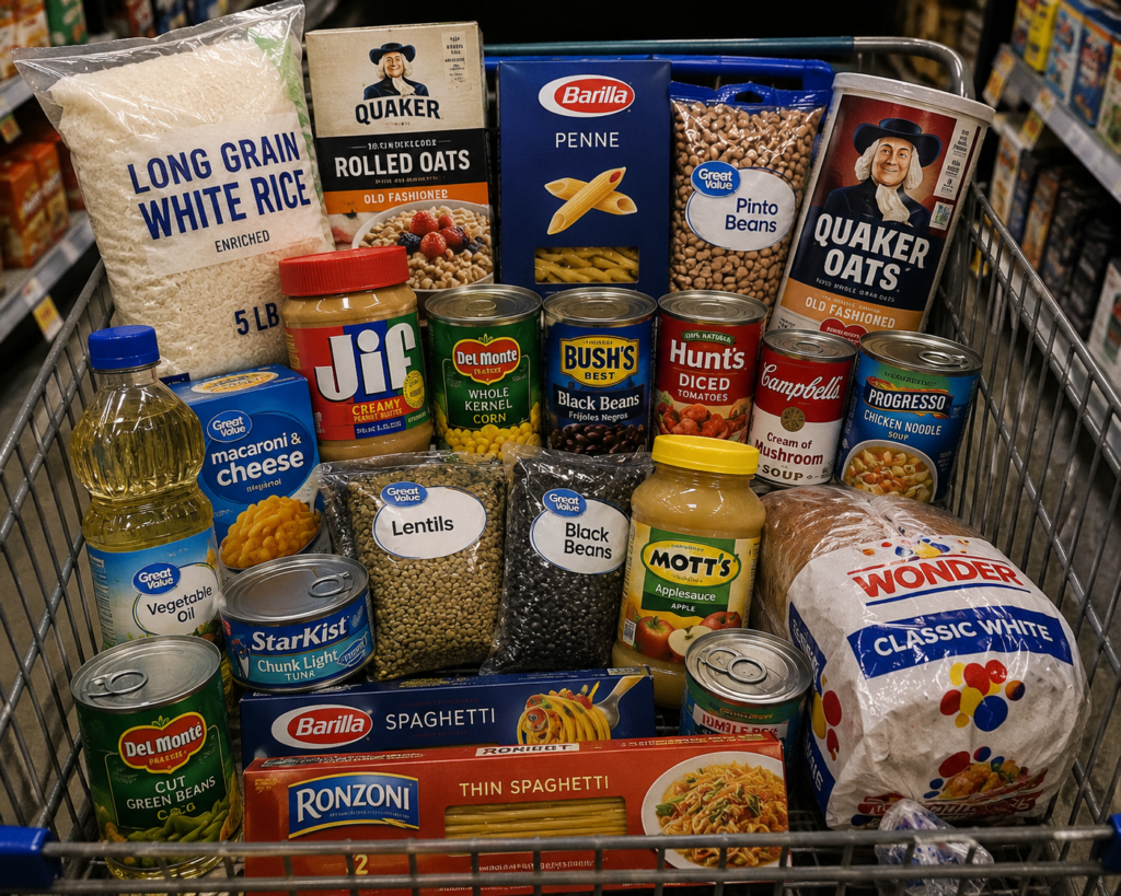 "Affordable foods for emergency food storage"