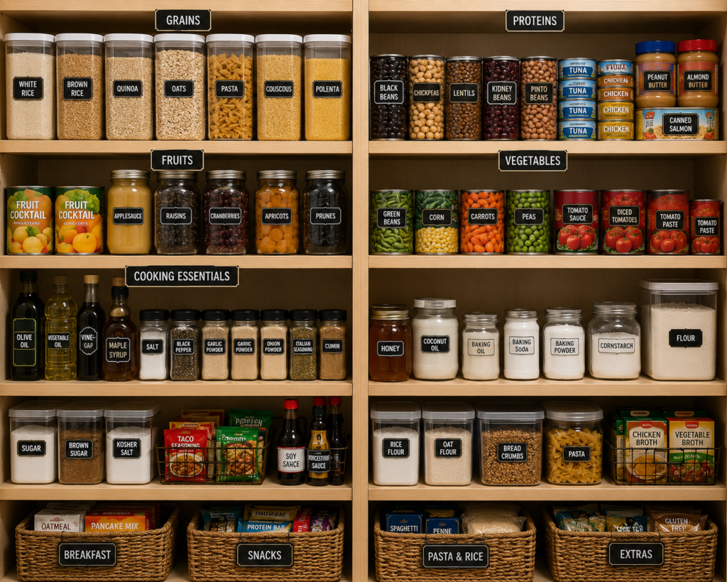 "Example 30-day emergency food supply inventory"