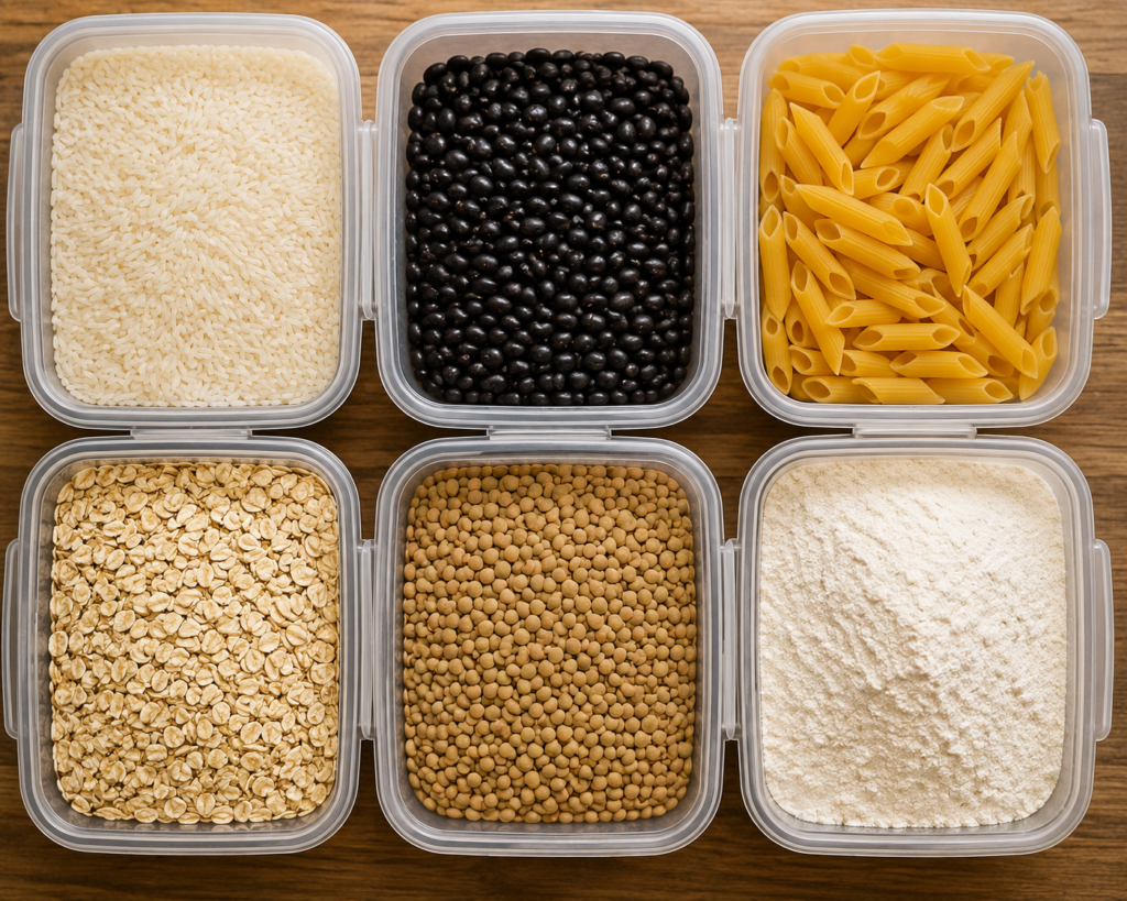 "Essential pantry staples for emergency preparedness"